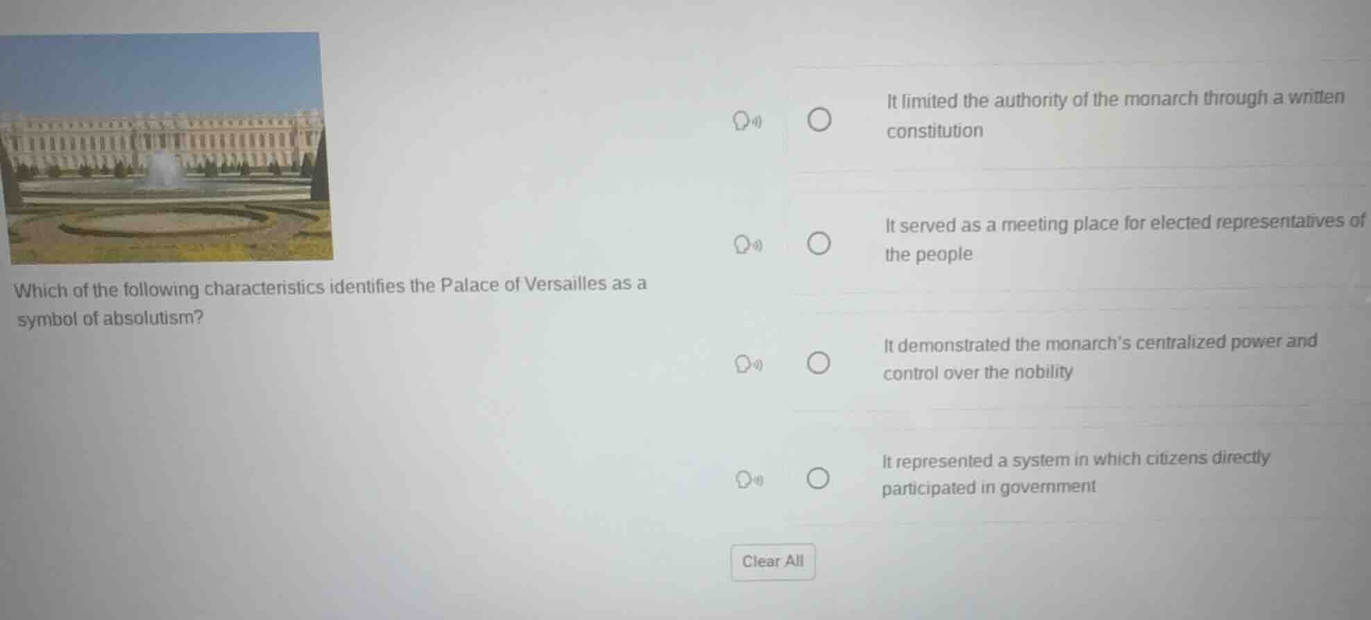 which of the following characteristics identifies the palace of versail…