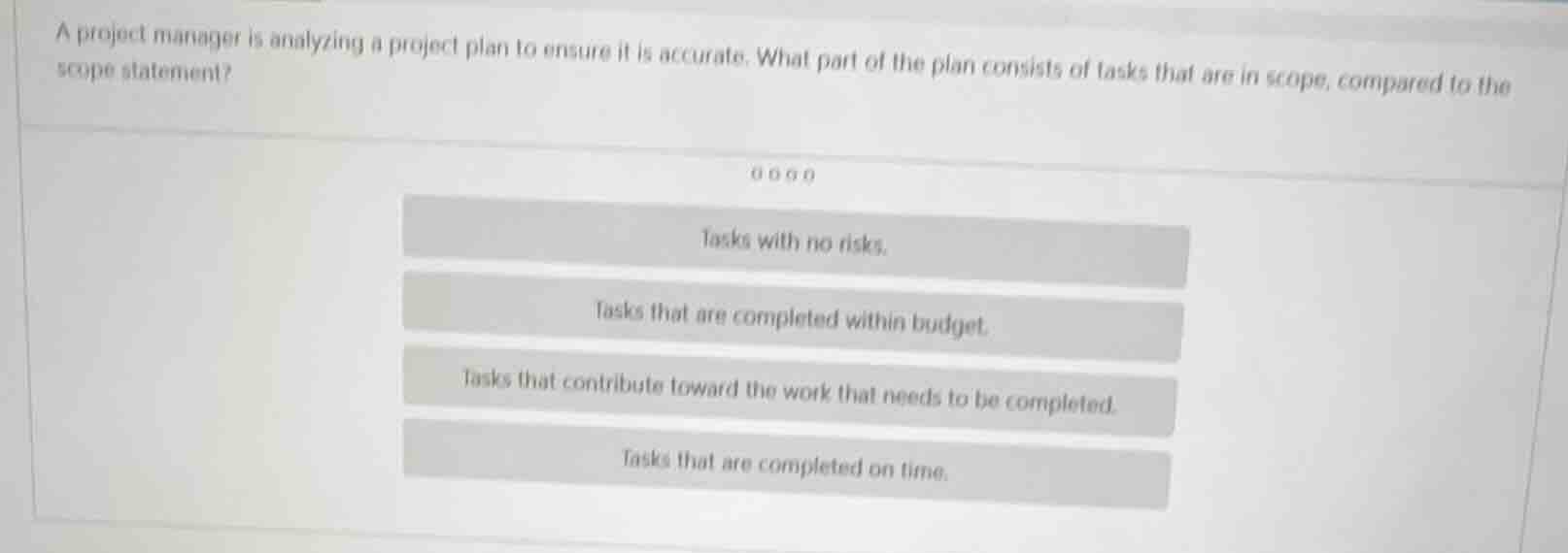 a project manager is analyzing a project plan to ensure it is accurate.…