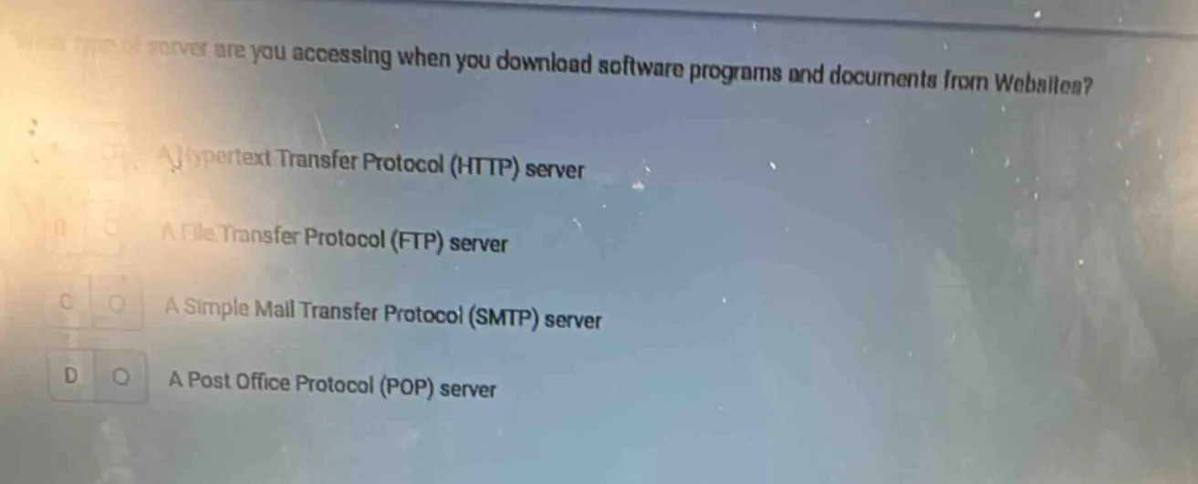 what type of server are you accessing when you download software progra…