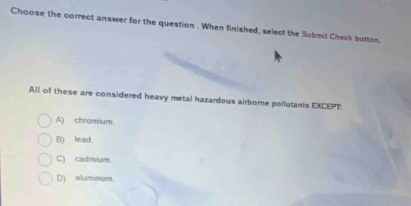 choose the correct answer for the question. when finished, select the s…