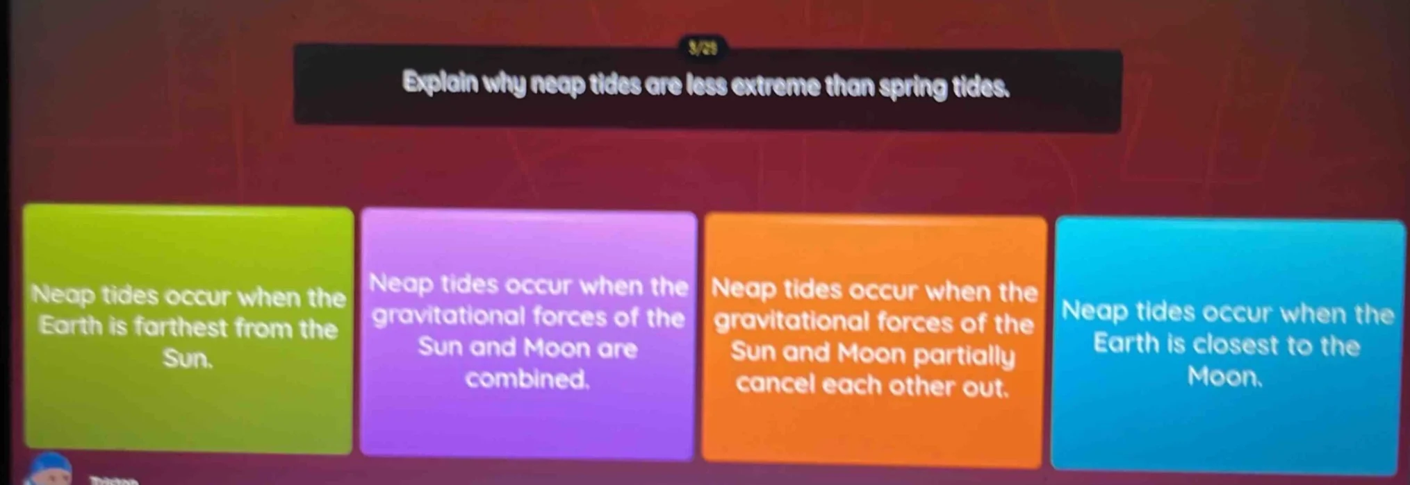 explain why neap tides are less extreme than spring tides. neap tides o…