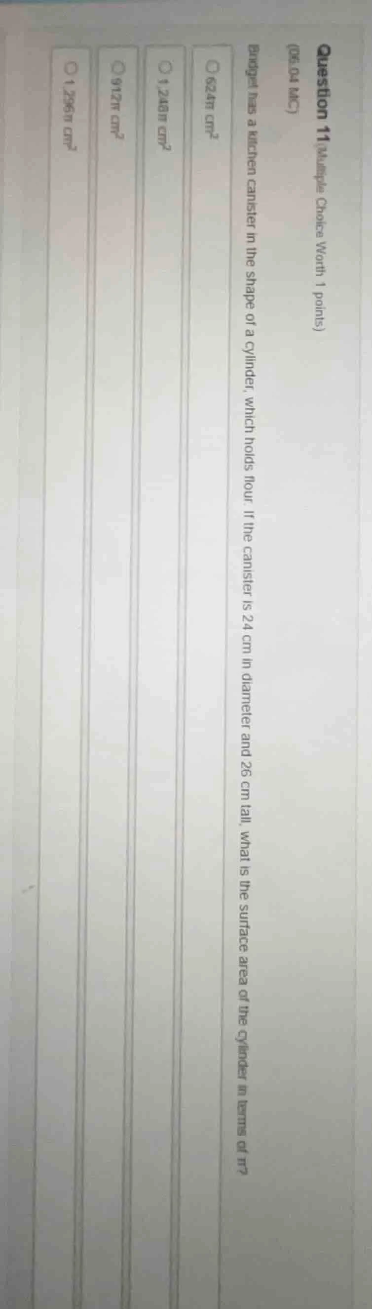 question 11 (multiple choice worth 1 points) (05.04 mc) bridget has a k…