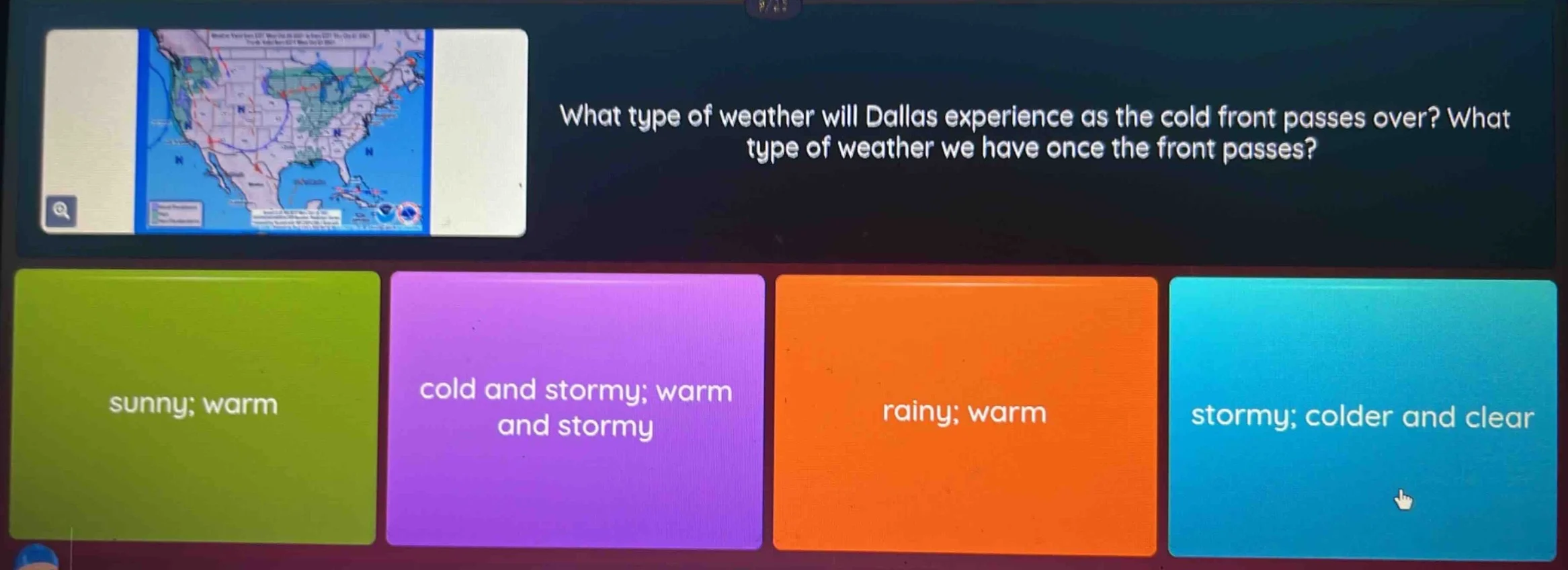 what type of weather will dallas experience as the cold front passes ov…