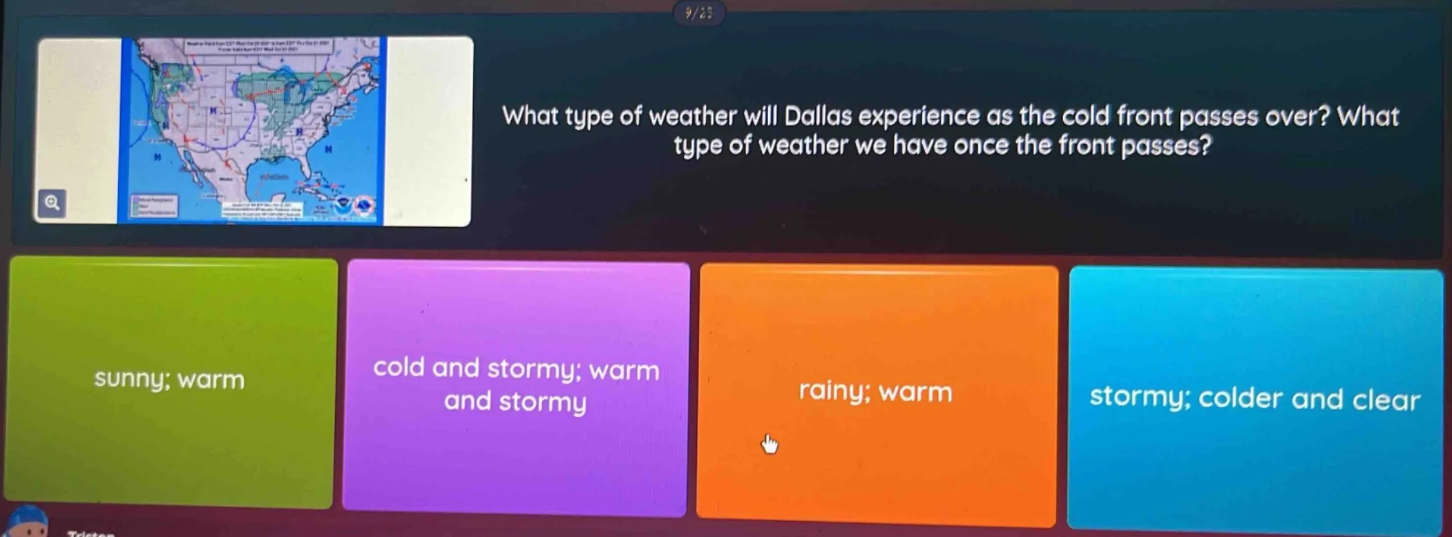 what type of weather will dallas experience as the cold front passes ov…