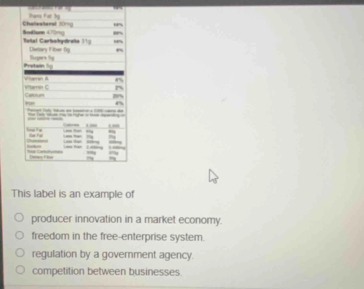 this label is an example of ○ producer innovation in a market economy. …