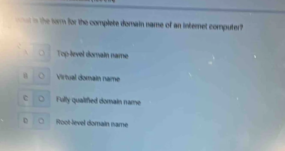 what is the term for the complete domain name of an internet computer? …