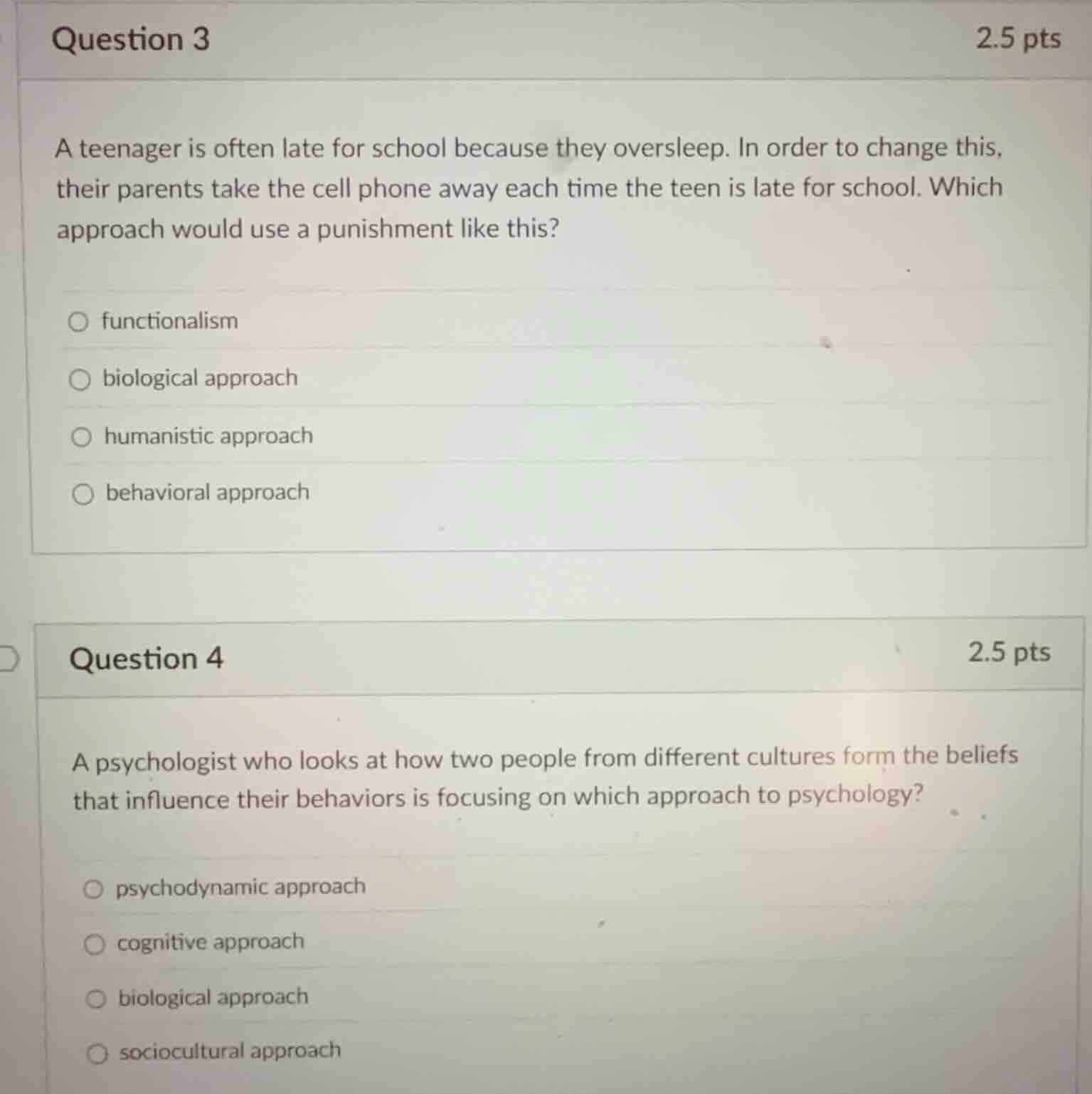 question 3 2.5 pts a teenager is often late for school because they ove…