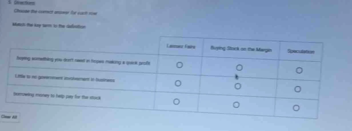5. directions choose the correct answer for each row match the key term…