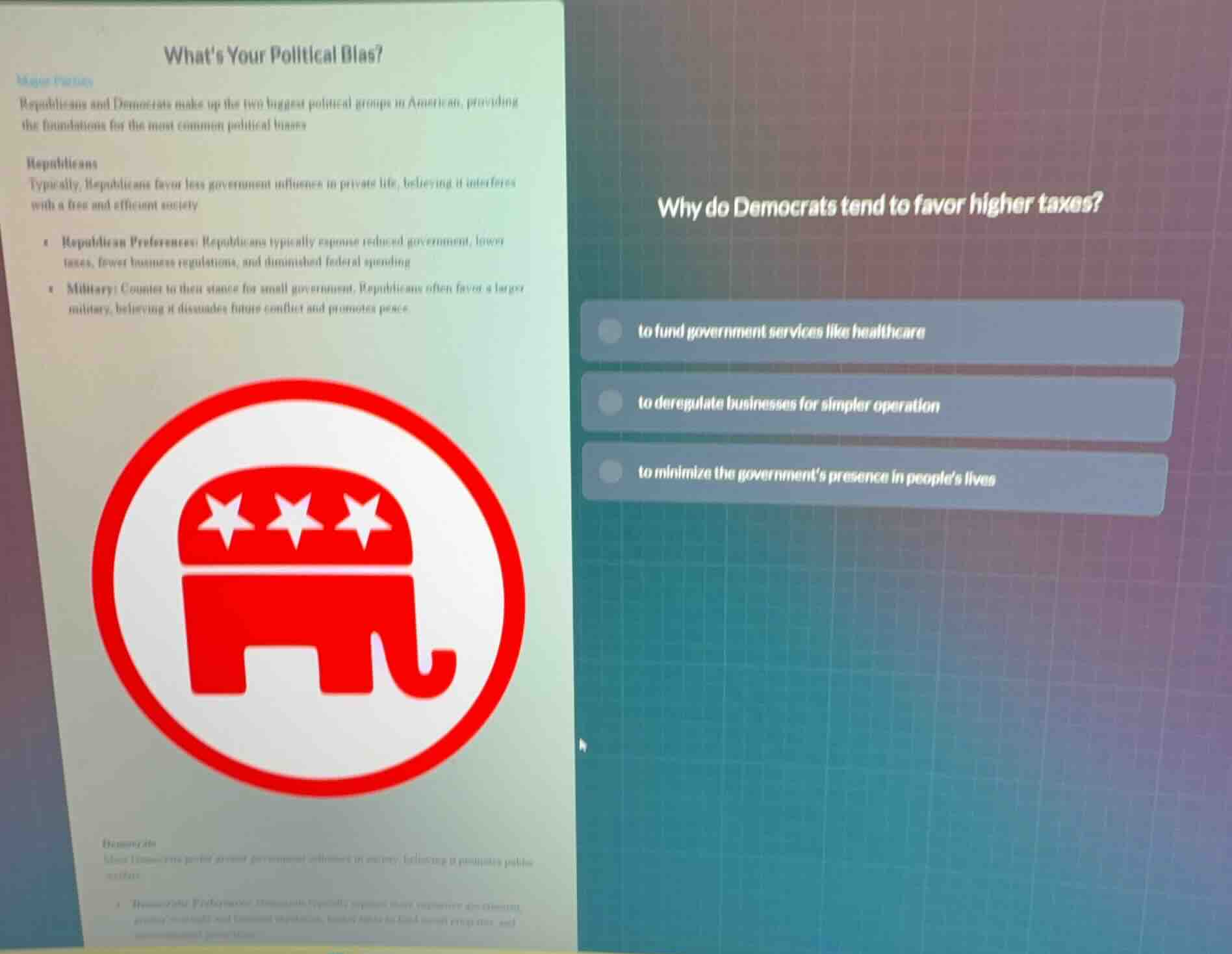 whats your political bias? major parties republicans and democrats make…