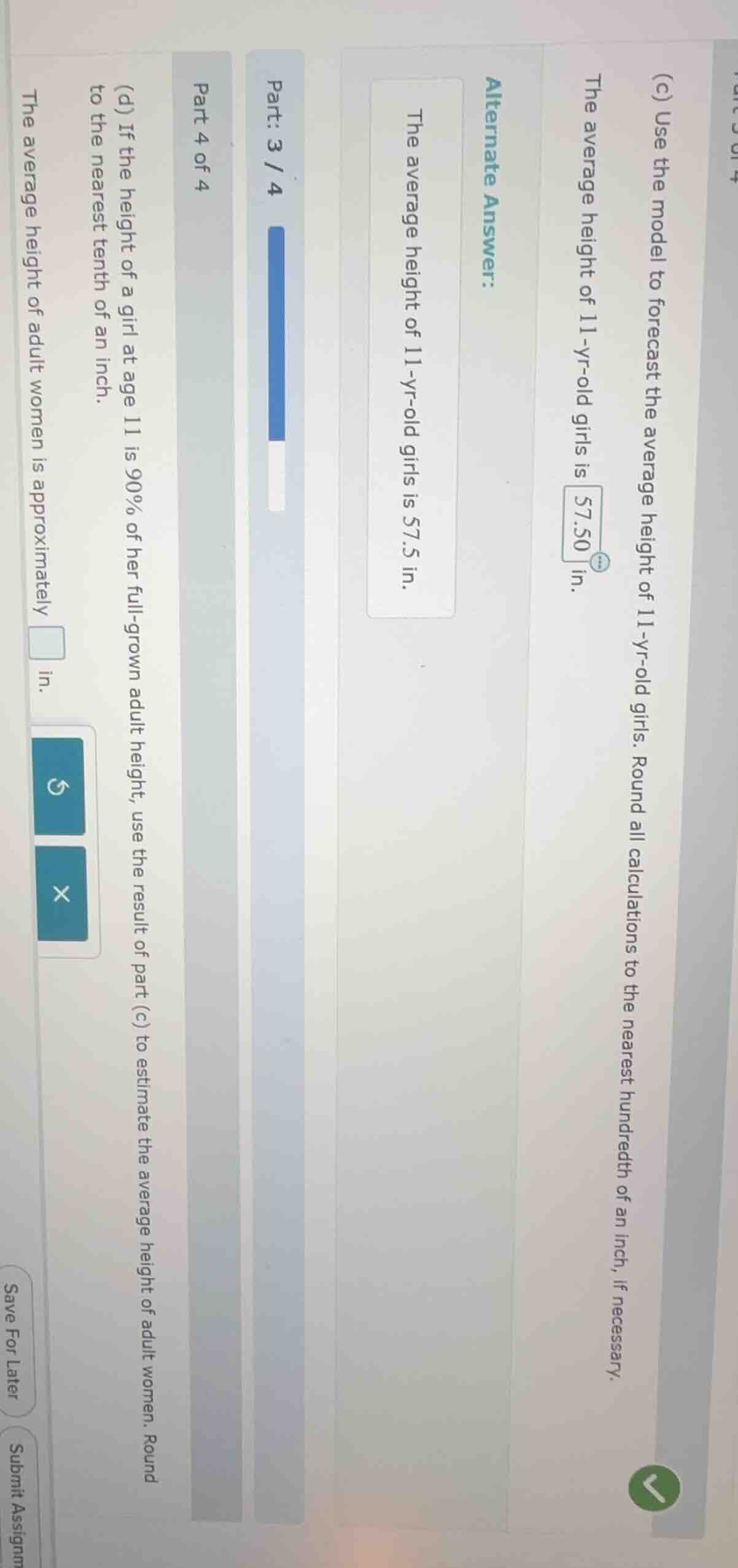 (c) use the model to forecast the average height of 11 - yr - old girls…