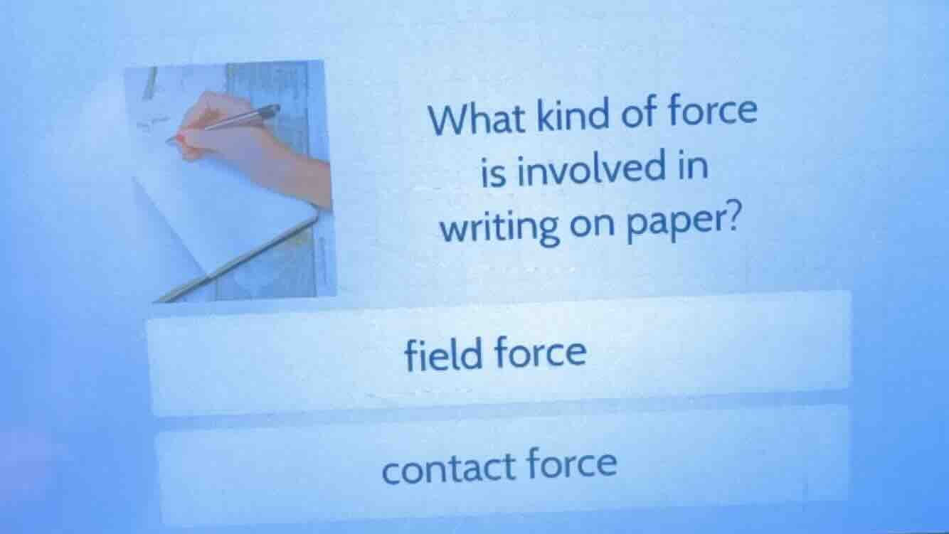 what kind of force is involved in writing on paper? field force contact…