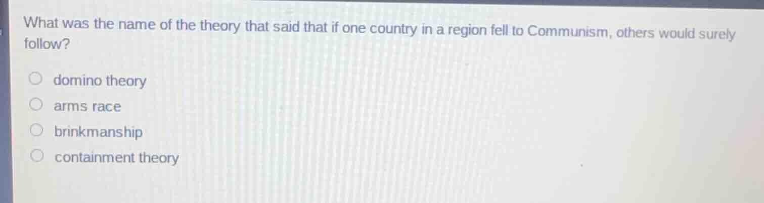 what was the name of the theory that said that if one country in a regi…