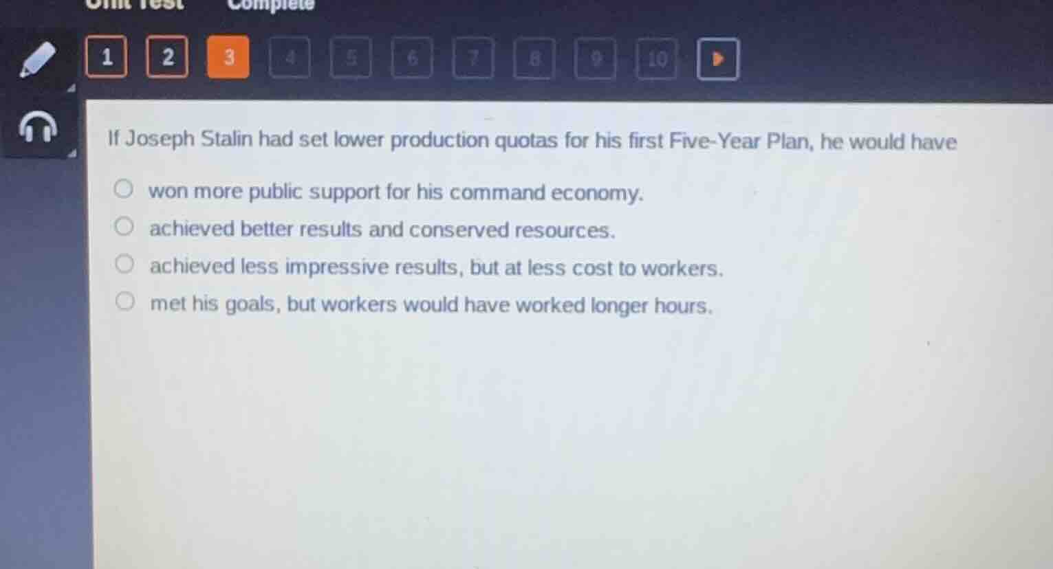if joseph stalin had set lower production quotas for his first five - y…
