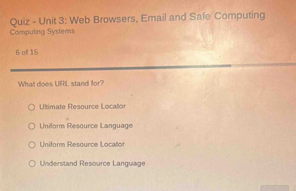 quiz - unit 3: web browsers, email and safe computing computing systems…