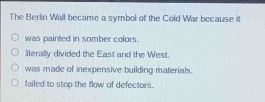 the berlin wall became a symbol of the cold war because it was painted …