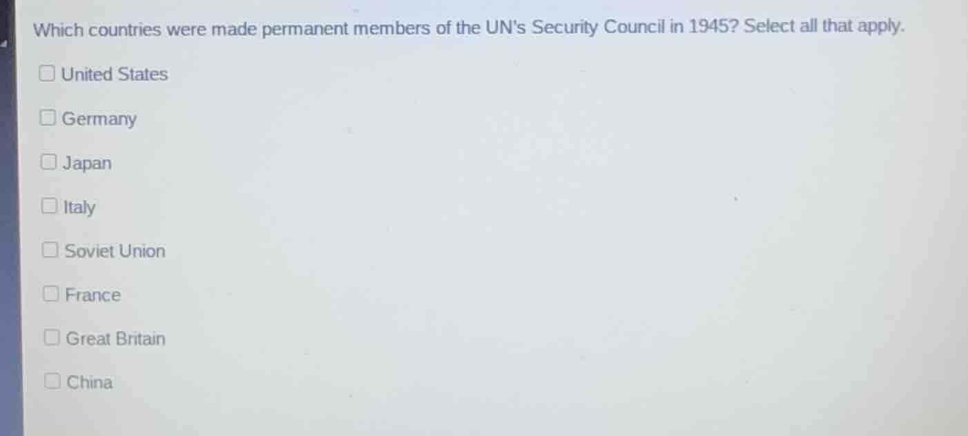 which countries were made permanent members of the uns security council…