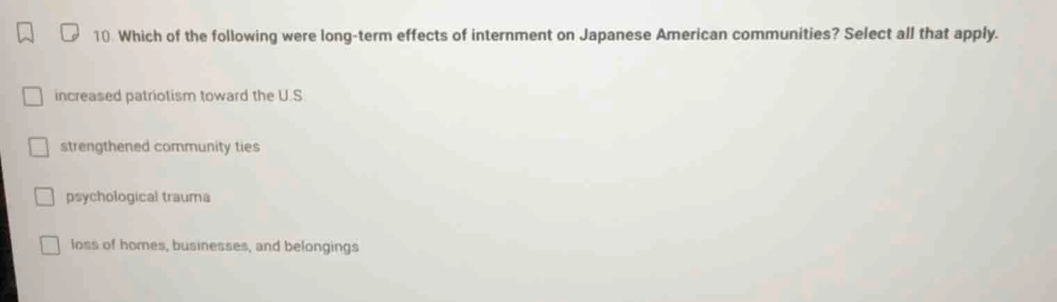 10. which of the following were long - term effects of internment on ja…