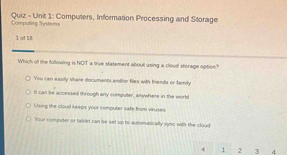 quiz - unit 1: computers, information processing and storage computing …