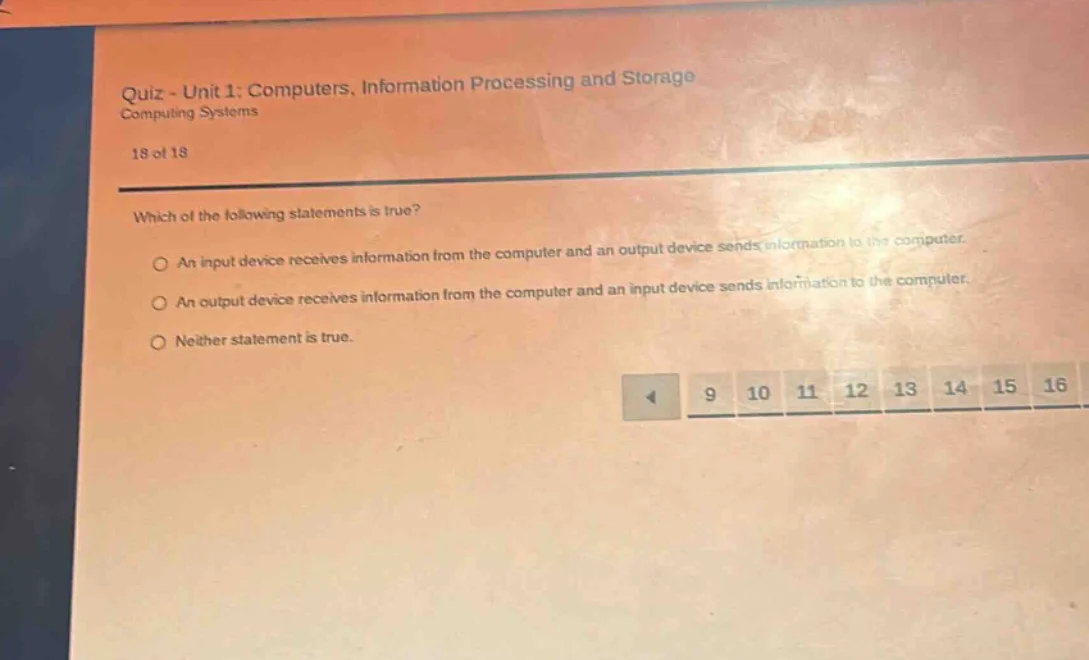 quiz - unit 1: computers, information processing and storage computing …