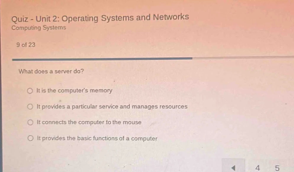 quiz - unit 2: operating systems and networks computing systems 9 of 23…