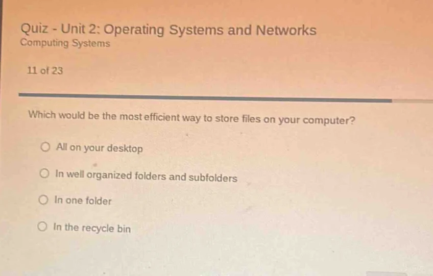 quiz - unit 2: operating systems and networks computing systems 11 of 2…