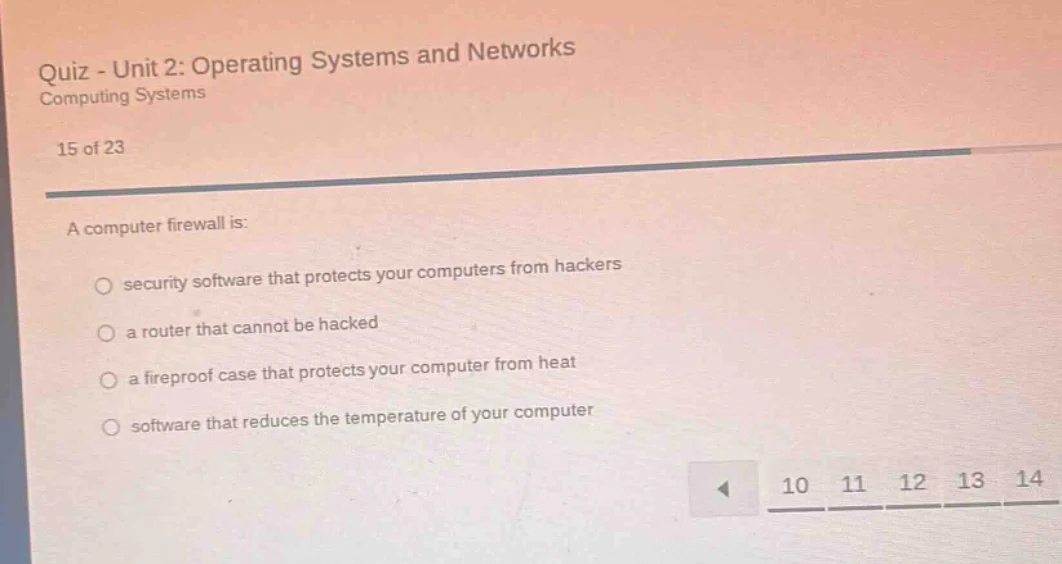 quiz - unit 2: operating systems and networks computing systems 15 of 2…