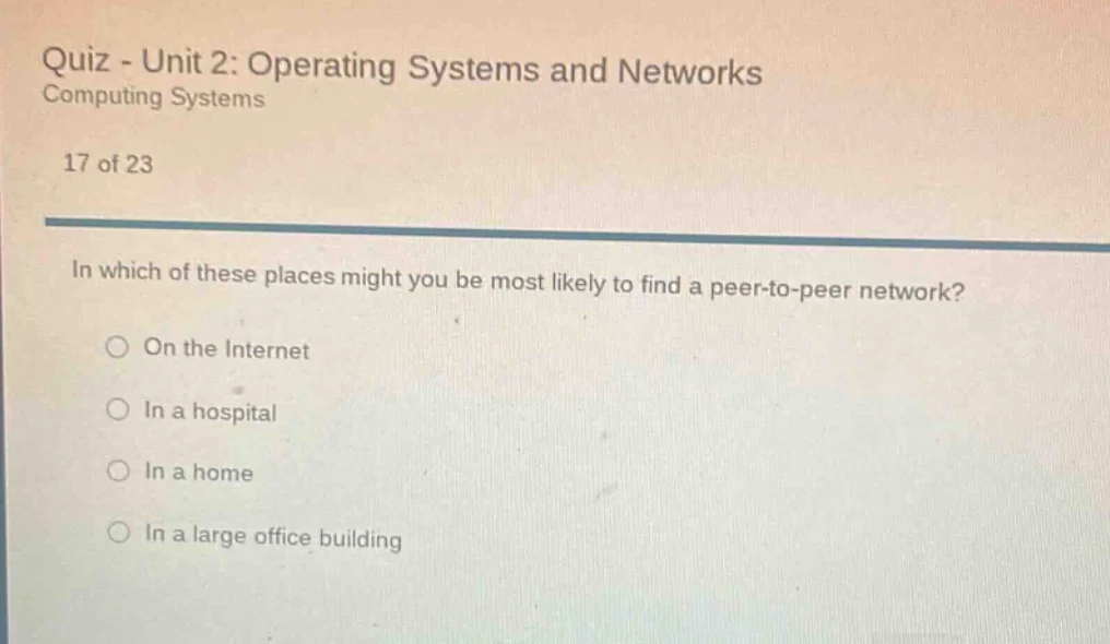 quiz - unit 2: operating systems and networks computing systems 17 of 2…