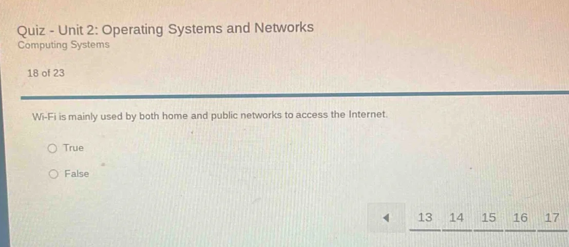 quiz - unit 2: operating systems and networks computing systems 18 of 2…