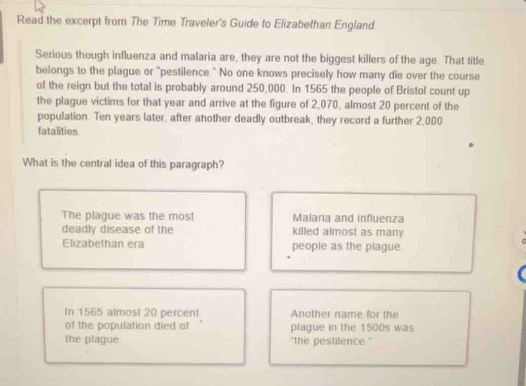 read the excerpt from the time travelers guide to elizabethan england. …