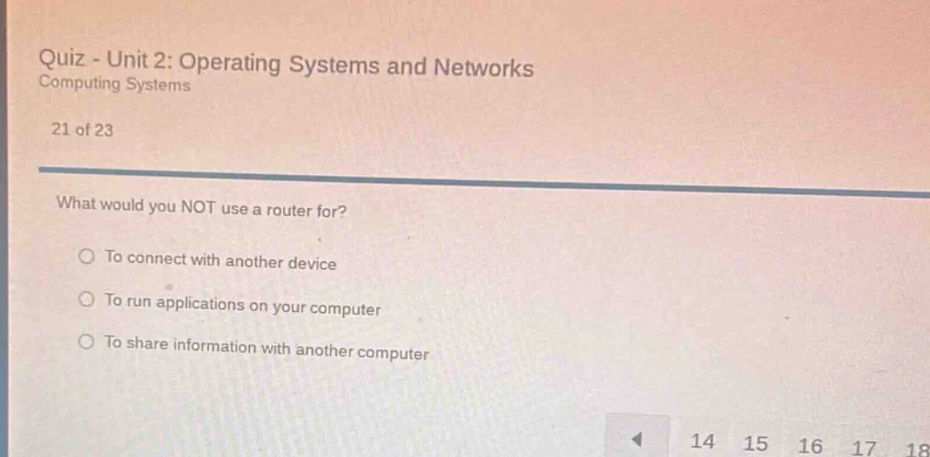 quiz - unit 2: operating systems and networks computing systems 21 of 2…