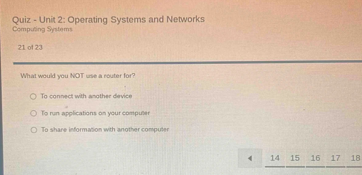 quiz - unit 2: operating systems and networks computing systems 21 of 2…