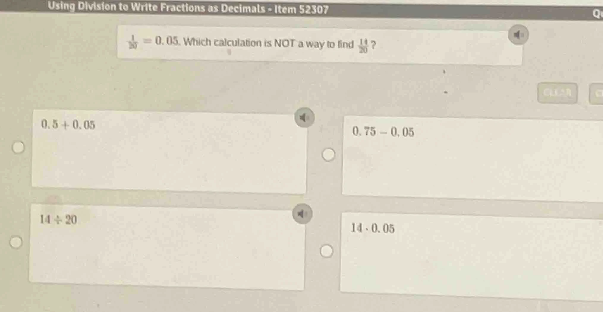 using division to write fractions as decimals - item 52307 \\(\\frac{1}…
