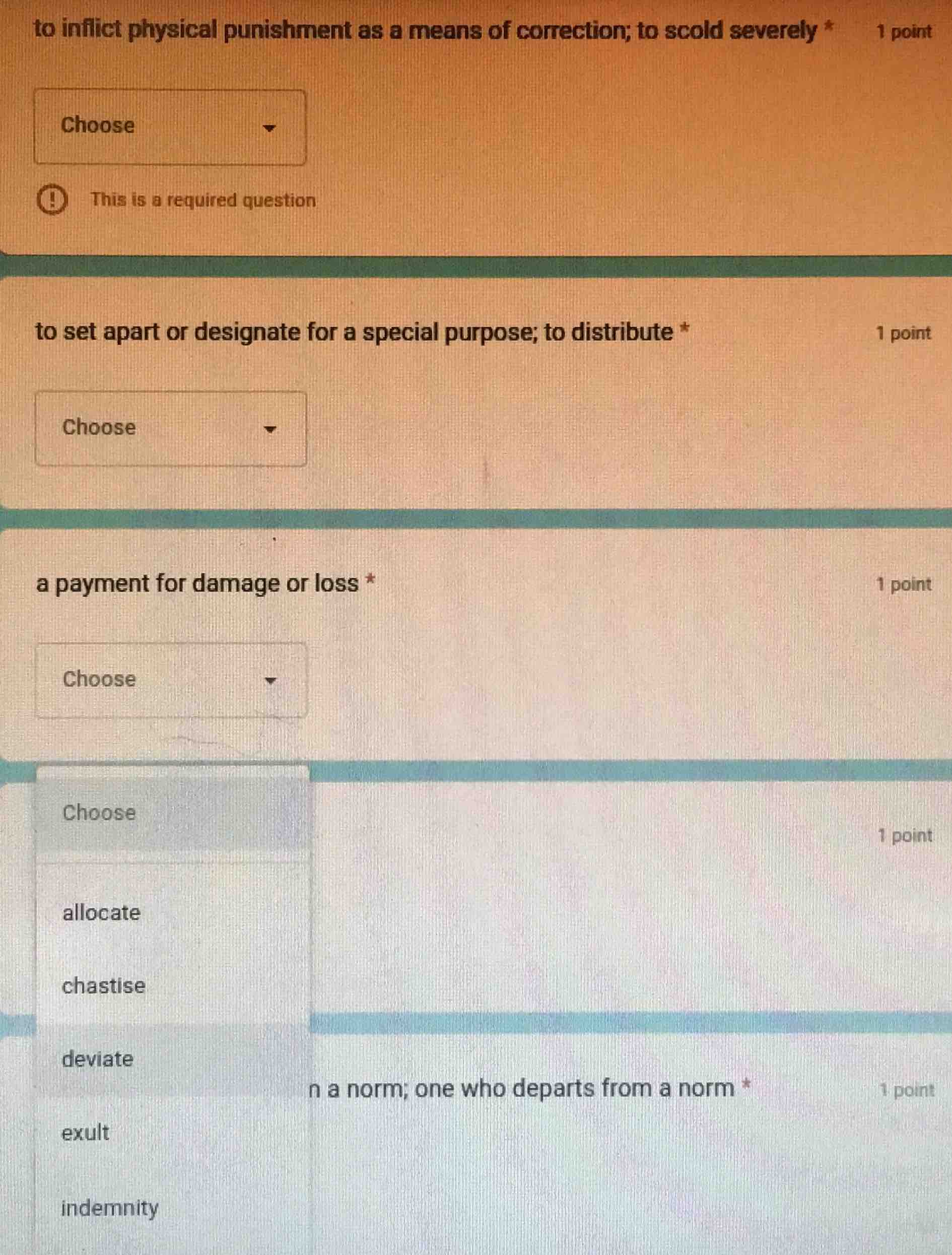 to inflict physical punishment as a means of correction; to scold sever…