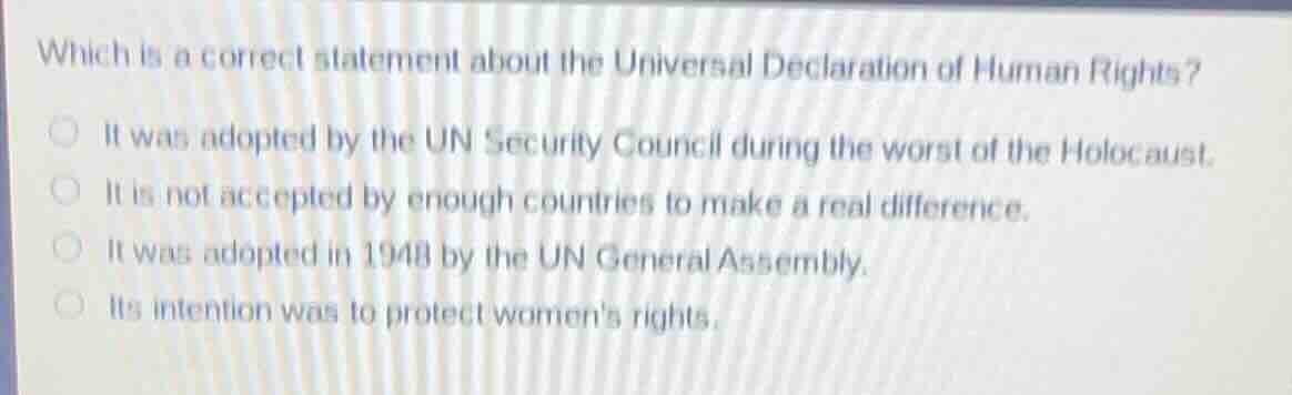 which is a correct statement about the universal declaration of human r…
