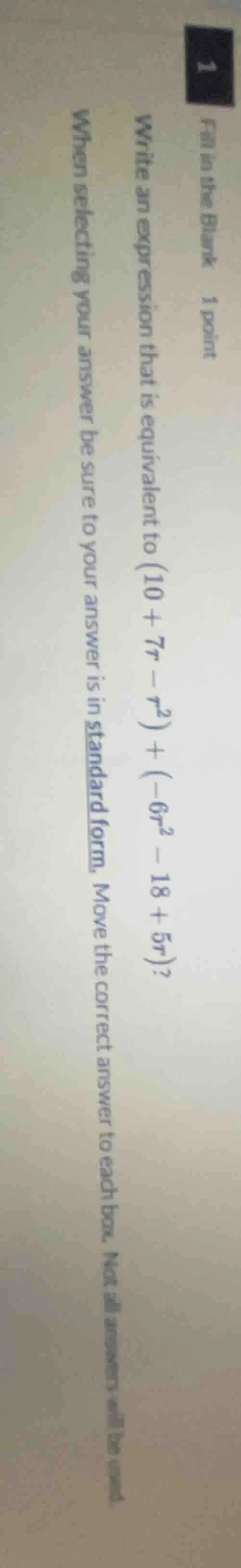 fill in the blank 1 point write an expression that is equivalent to ((1…