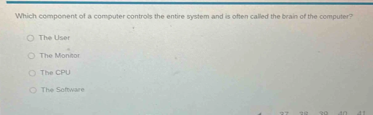 which component of a computer controls the entire system and is often c…