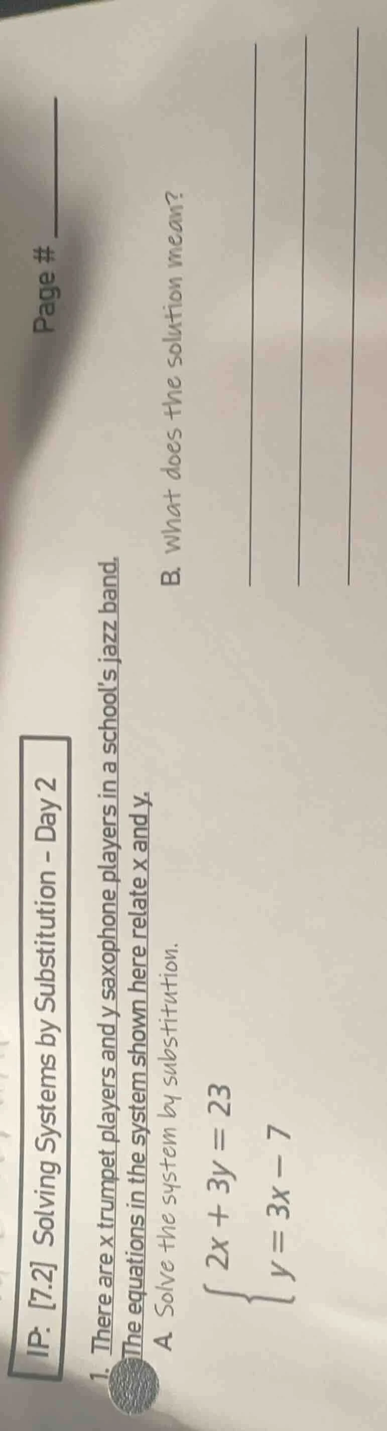 ip. 7.2 solving systems by substitution - day 2 page ## 1. there are x …