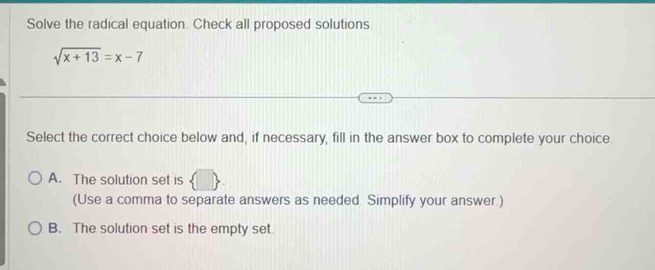 solve the radical equation. check all proposed solutions.\\(\\sqrt{x + …