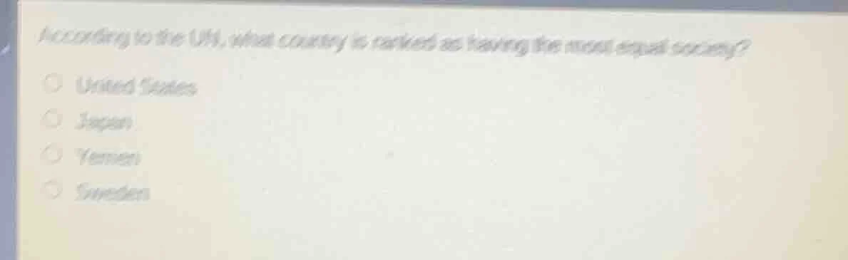 according to the un, what country is ranked as having the most equal so…