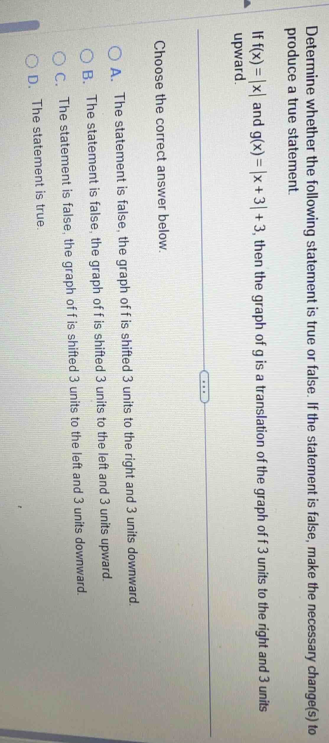 determine whether the following statement is true or false. if the stat…