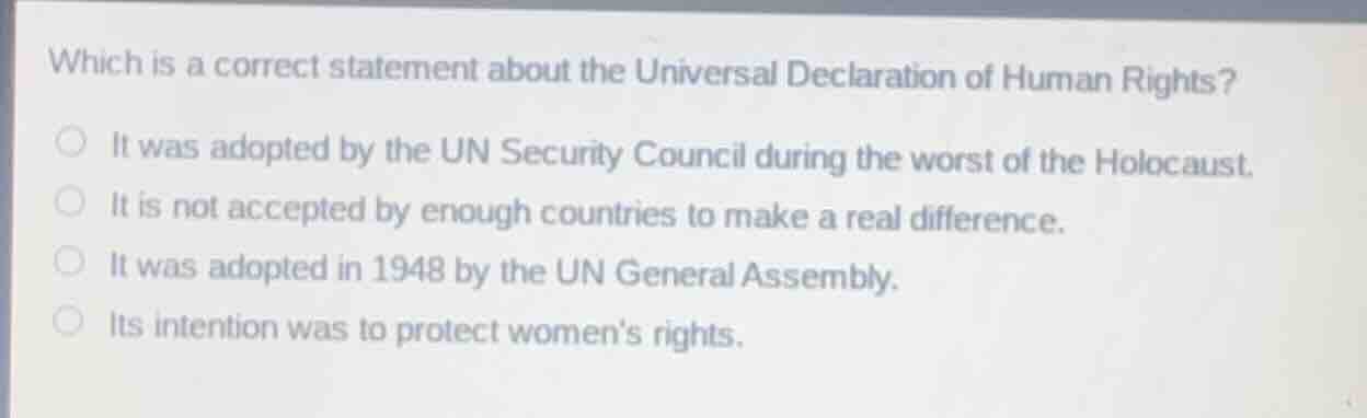 which is a correct statement about the universal declaration of human r…