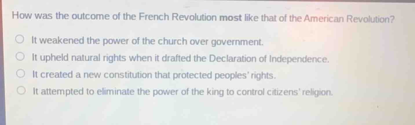 how was the outcome of the french revolution most like that of the amer…