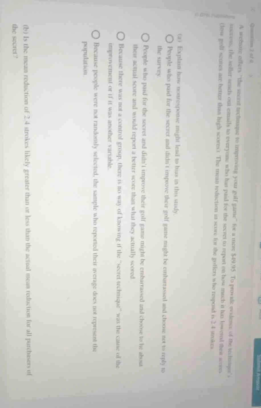 question 3 of 9 a website offers the secret technique to improving your…