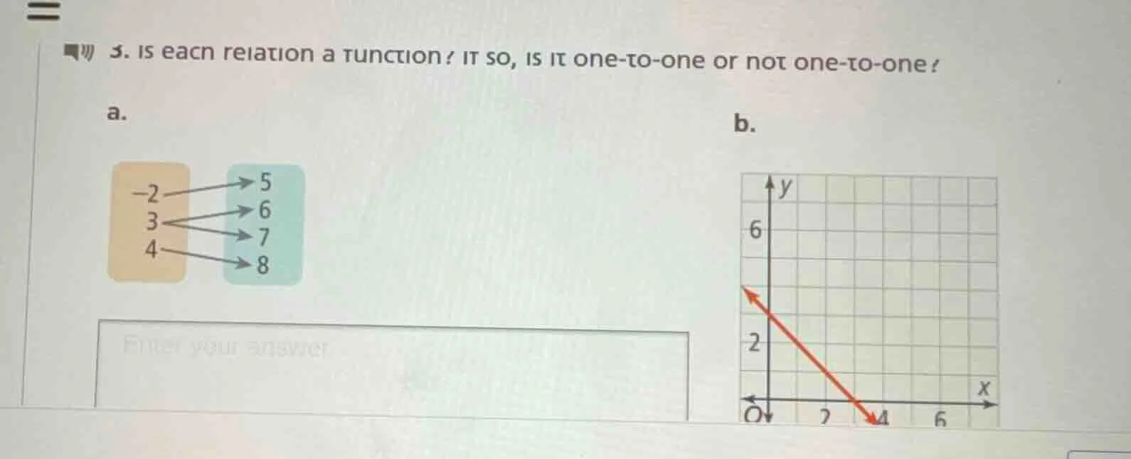 3. is each relation a function? if so, is it one - to - one or not one …