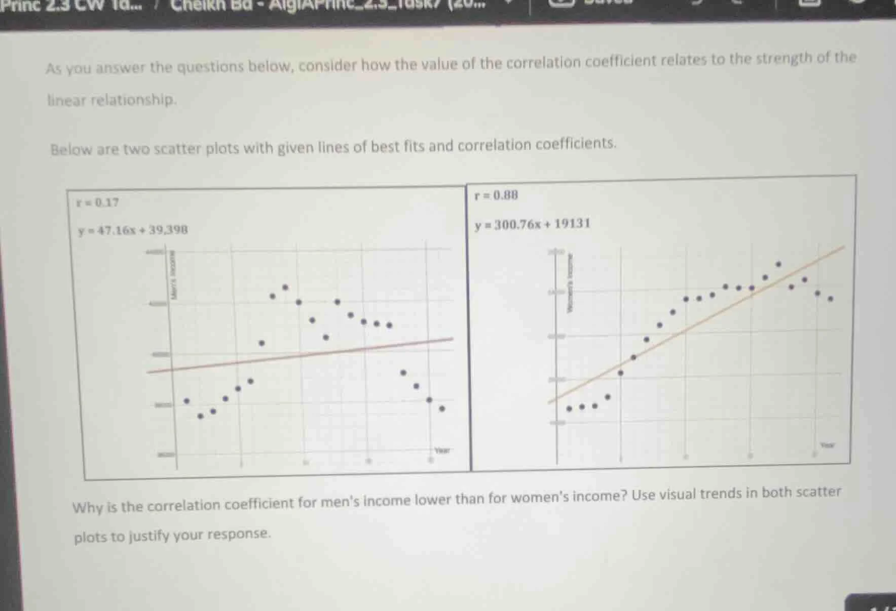 as you answer the questions below, consider how the value of the correl…