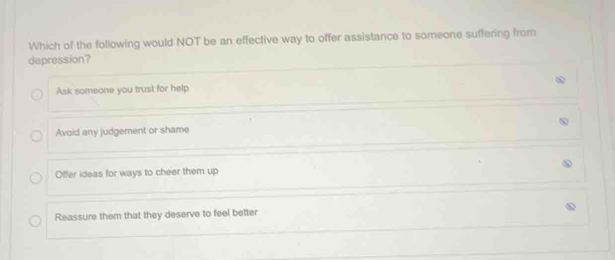 which of the following would not be an effective way to offer assistanc…