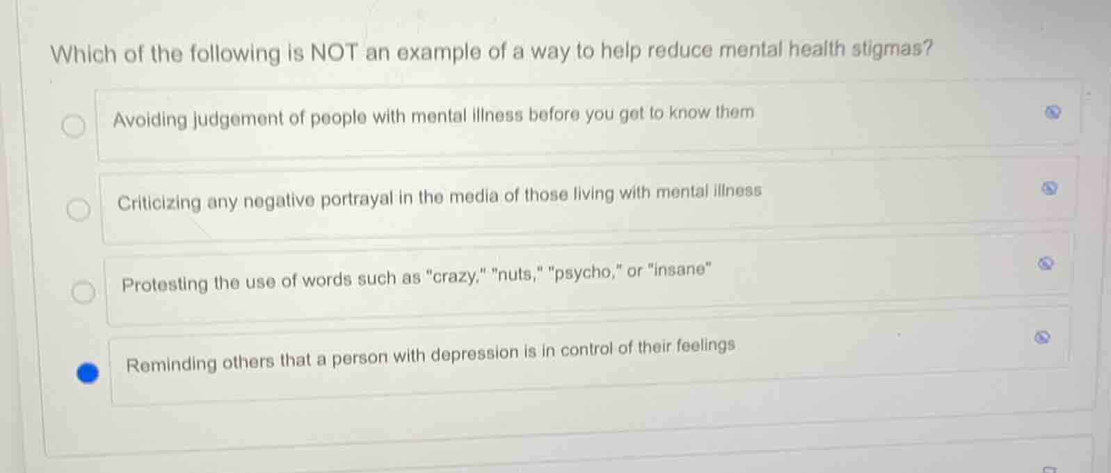 which of the following is not an example of a way to help reduce mental…