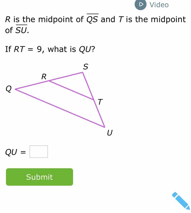r is the midpoint of \\(\\overline{qs}\\) and t is the midpoint of \\(\…