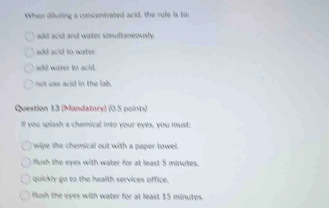 when diluting a concentrated acid, the rule is to: add acid and water s…