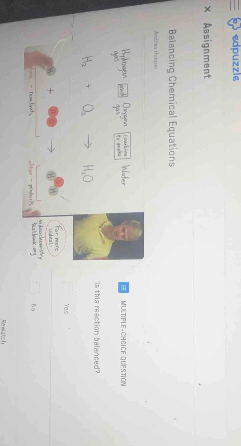 balancing chemical equations andras hooper hydrogen gas and oxygen gas …